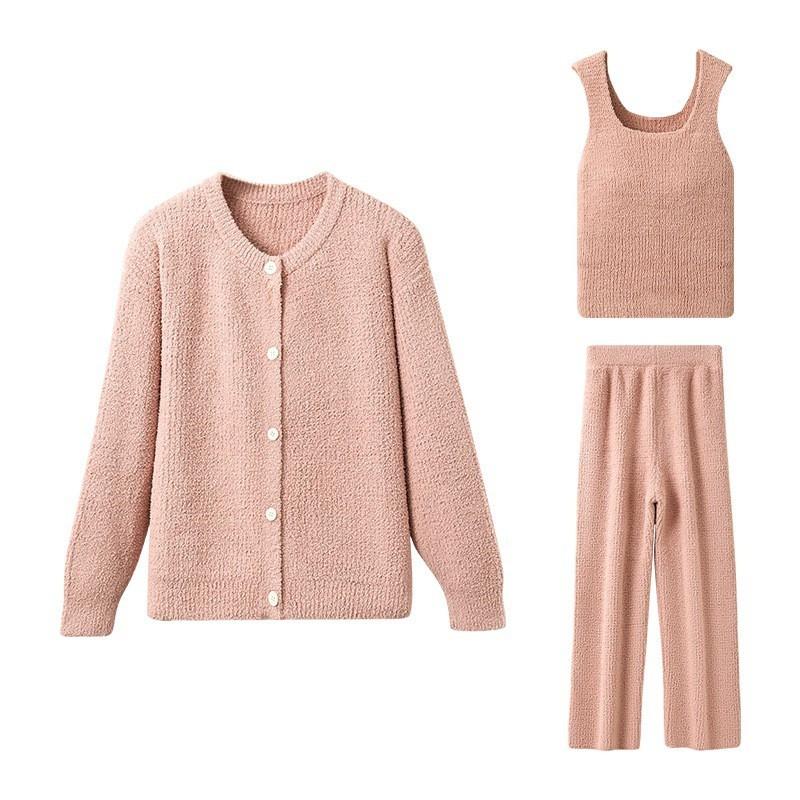 Womens Soft Fleece Pajama Set Long Sleeve Top Pants Warm Cozy Sleepwear Fall Winter Home Or Light Outdoor Wear