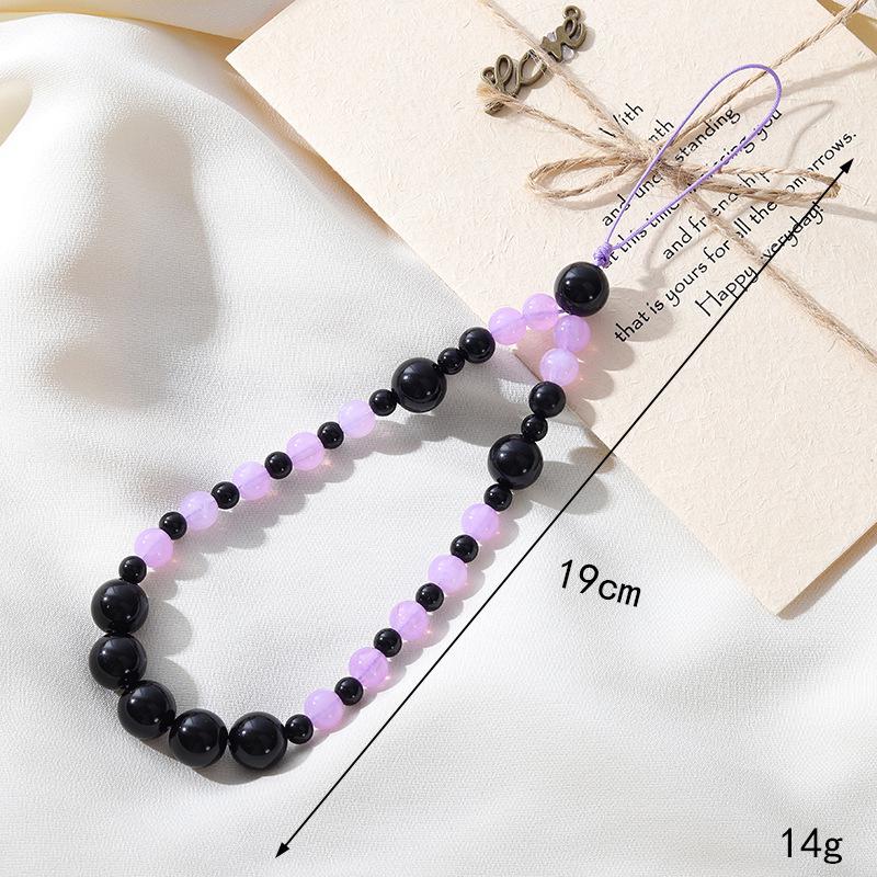 Korean Love Heart Beaded Phone Chain & Keychain Set for Women