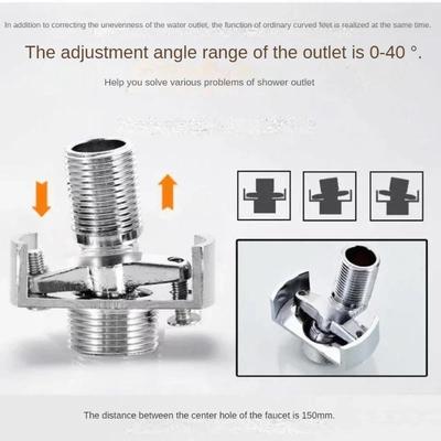 Universal Curved Foot Shower Faucet Installation Accessories Lengthened Adjustable Angle Shower Valve Universal Curved Foot