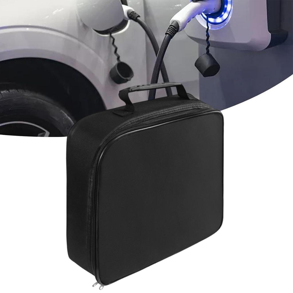 Jumper Cable Storage Bag 600D Oxford Cloth Car Charger Round Storage Bags Flame Retardant Large Capacity for Outdoor Activity