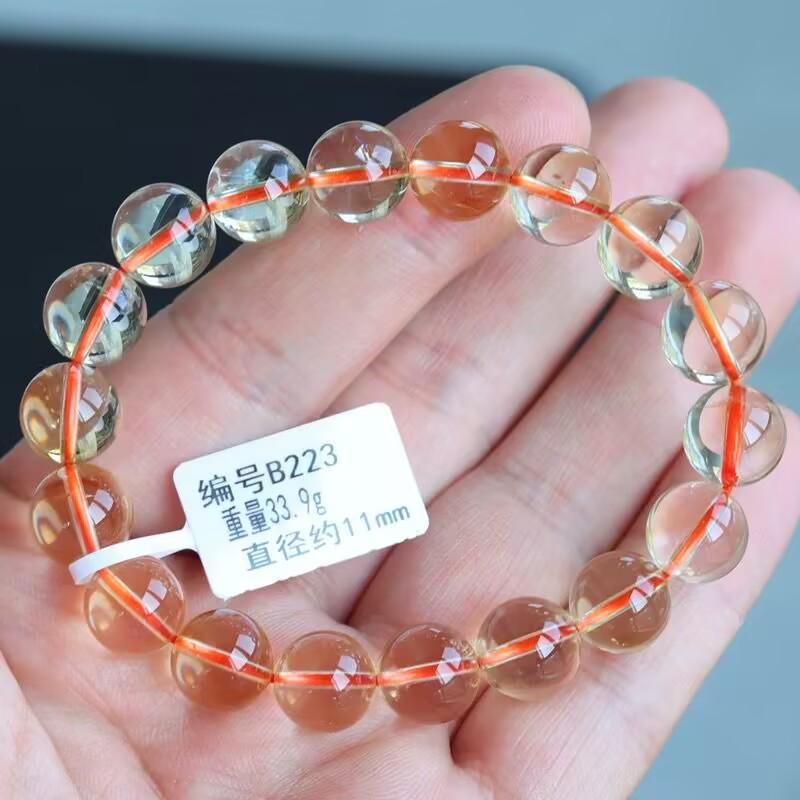 Premium Brazilian Yellow Citrine Bracelet - Vivid Yellow  Deep Orange Couples Gift. Beads ~6mm
