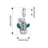 Bamoer 925 Sterling Sølv Firkløver Charms Perler med grønn emalje passform Europeiske armbånd DIY Mango/Kaktus/Flamingo