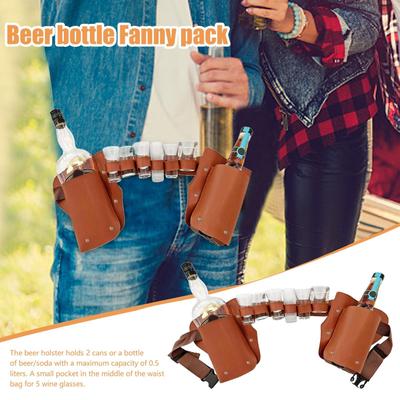 1 pièce Étui Portable Ceinture de Taille pour Bouteille Bière Sac Porte-Bouteilles de Vin Boisson Pratique Pour Escalade Extérieure Camping