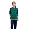 Trendy Blue-Green School Uniform Set: Zip-Up Jacket & Shirt for Junior & High School Students