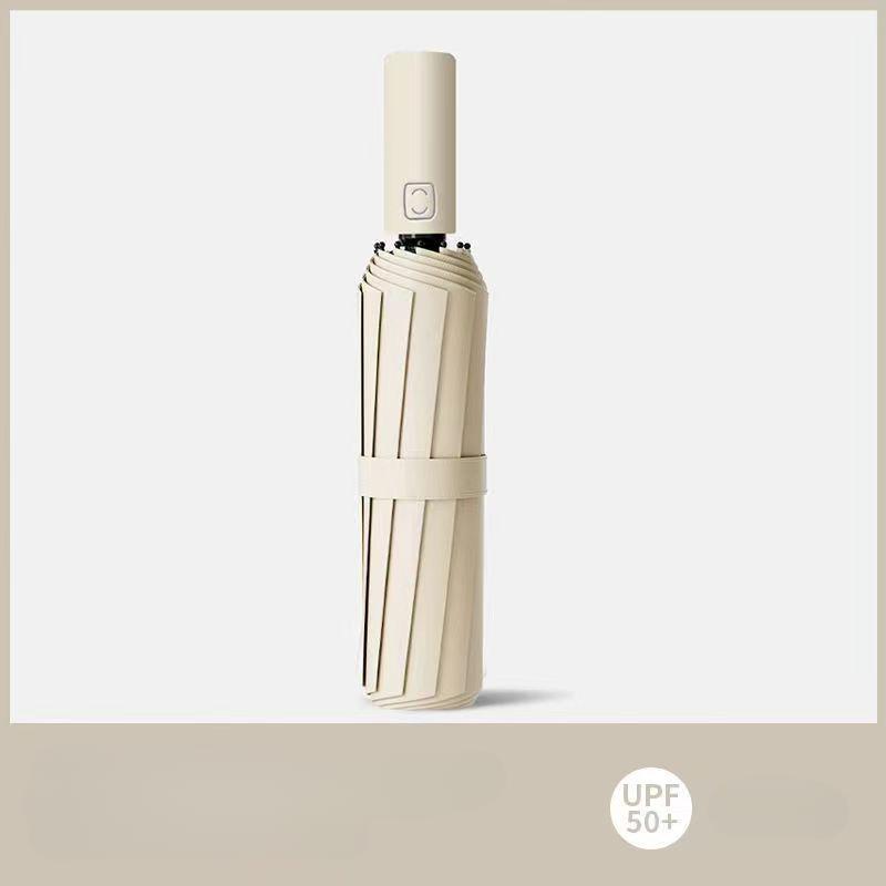 

Автоматична складна велика високоякісна непромокальна та вітронепроникна парасолька Міцна парасолька на відкритому повітрі непромокальна та сонцезахисна парасолька подвійного використання білий