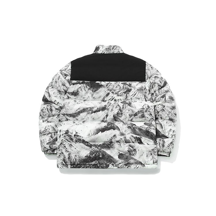 Li Ning Badfive Basketball Series Short Stand Collar Down Jacket Winter Men Jacket Snow-Mountain-Print AYMQ549-3