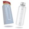 BREMENT Time Marker Bottle, 500ml, BPA-Free Tritan Water Bottle [Drink 2 Liters of Water a Day] (ClearSilver) [Made of Tritan, Also Used In Medical