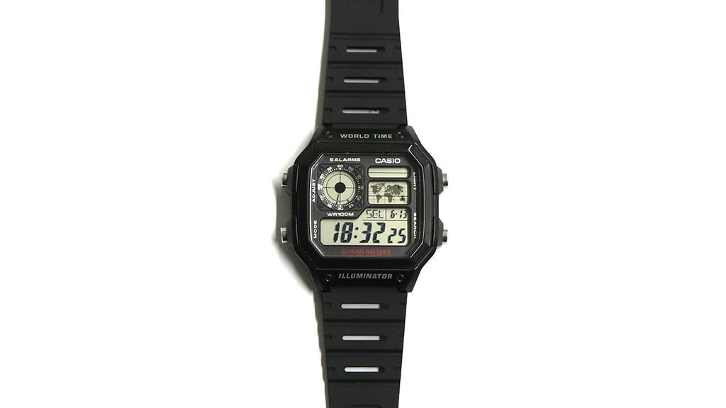 Casio AQS810W S800W SGW 300H 400H AE 1000 1300 1200 atd. Kompatibilní náhradní řemínek 18mm Guma [SOUBI] W-218 ca-023 (Černá)