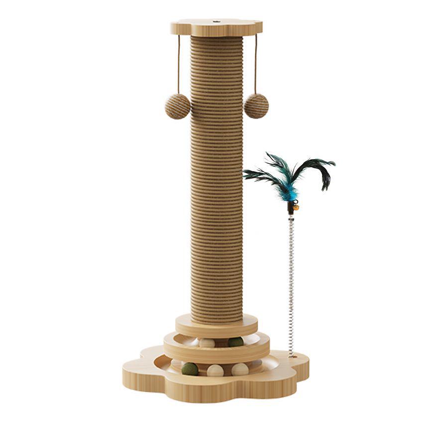 Wear-Resistant Sisal Cat Scratching Board & Teaser Stick - Kitten Toy for Self-Amusement and Boredom Relief.