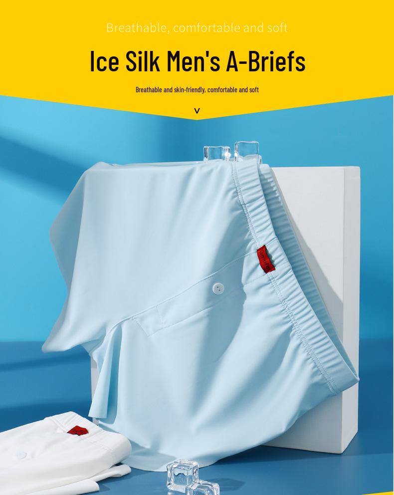 Men’s Ice Silk Loose Fit Breathable Shorts - Comfortable Home Lounge Underwear