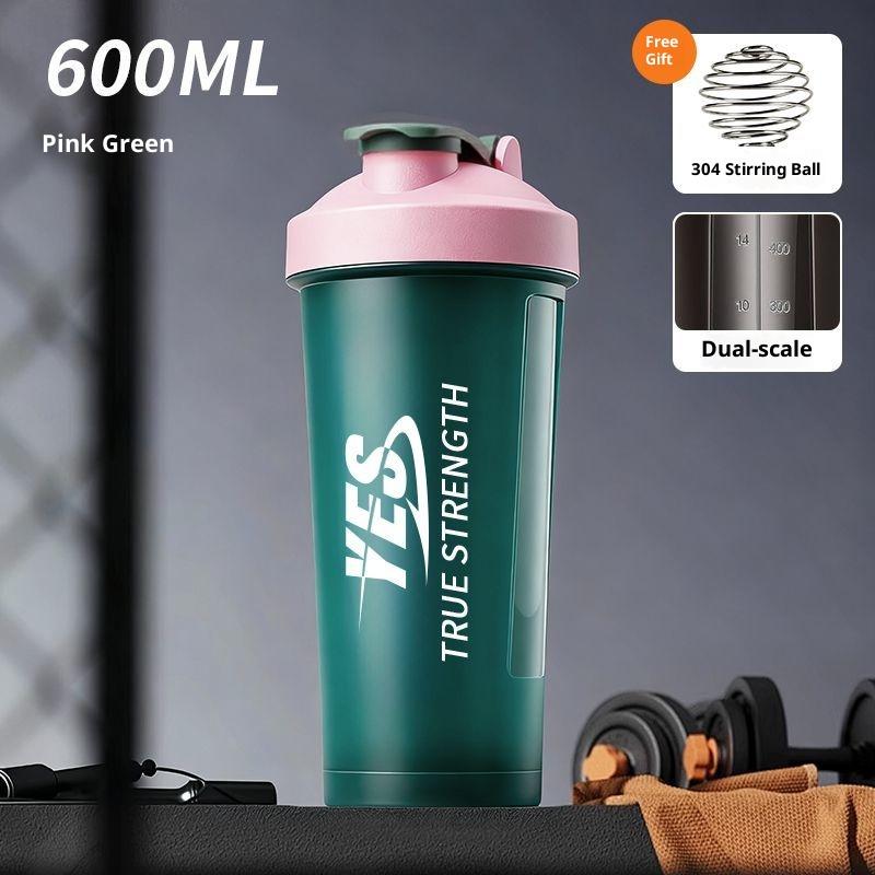 

Gianxi Шейкер Фитнес-стакан Стакан для протеинового порошка Мужской и женский стакан для смешивания заменителей пищи со шкалой Спортивная бутылка для воды 600ml