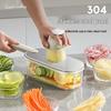 Multifunctional Household Vegetable Cutter & Grater - Hand-Safe Slicer & Potato Shredder with Stainless Steel Blades.
