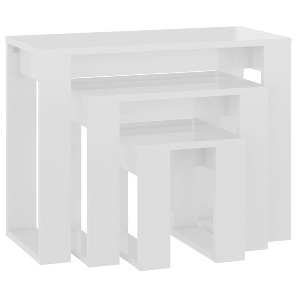Vidaxl Nesting Tables, 3 Pcs., Wood-Based Material