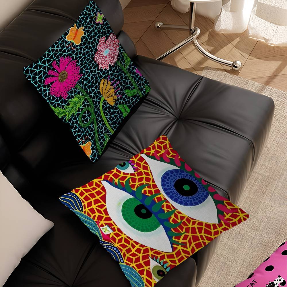 Federe per Cuscini Yayoi Kusama Cartone Animato Divano Decorativo Casa Stampa Double-sided Peluche Corto Carino Copricuscino