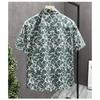 Men Water Ripple Print Shirt Short Sleeve Button Down Chest Pocket Casual Streetwear Shirt for Men