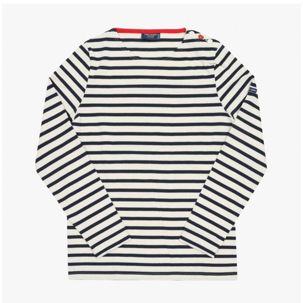 Saint JameS Women S Long Sleeve Tee Ecru Marine Tulipe 3513