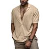 Vintage Lapel Button Solid Shirt Men's Clothing Spring and Summer Short Sleeve Loose Top Men's Casual Shirt