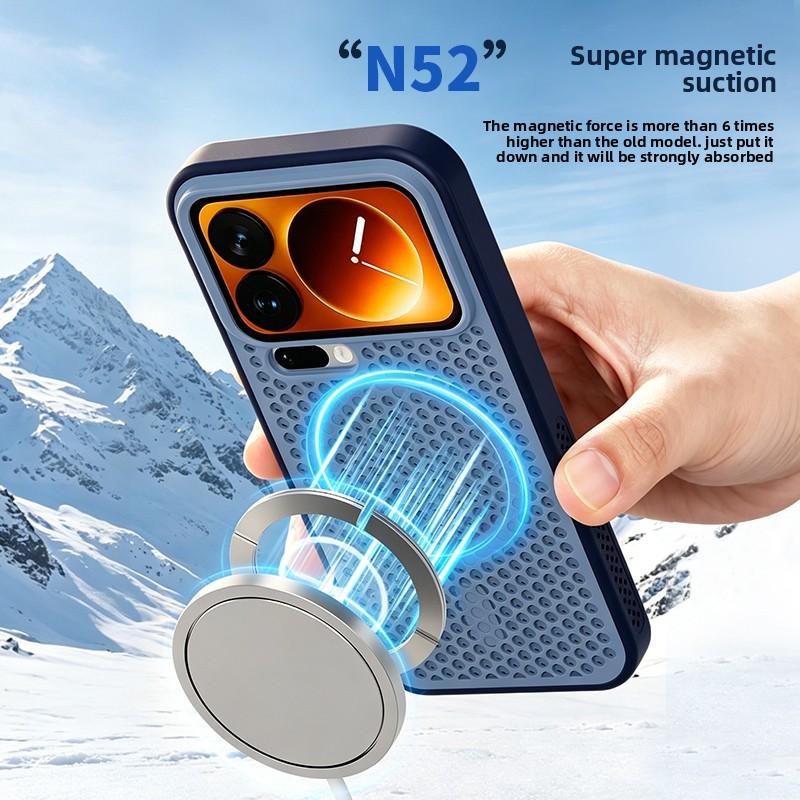 For Xiaomi Mi 17 Pro Max Case Hard Silicone Heat Dissipation Magnetic MagSafe Protect Back Cover For Xiaomi Mi 17 15 14Pro Shell