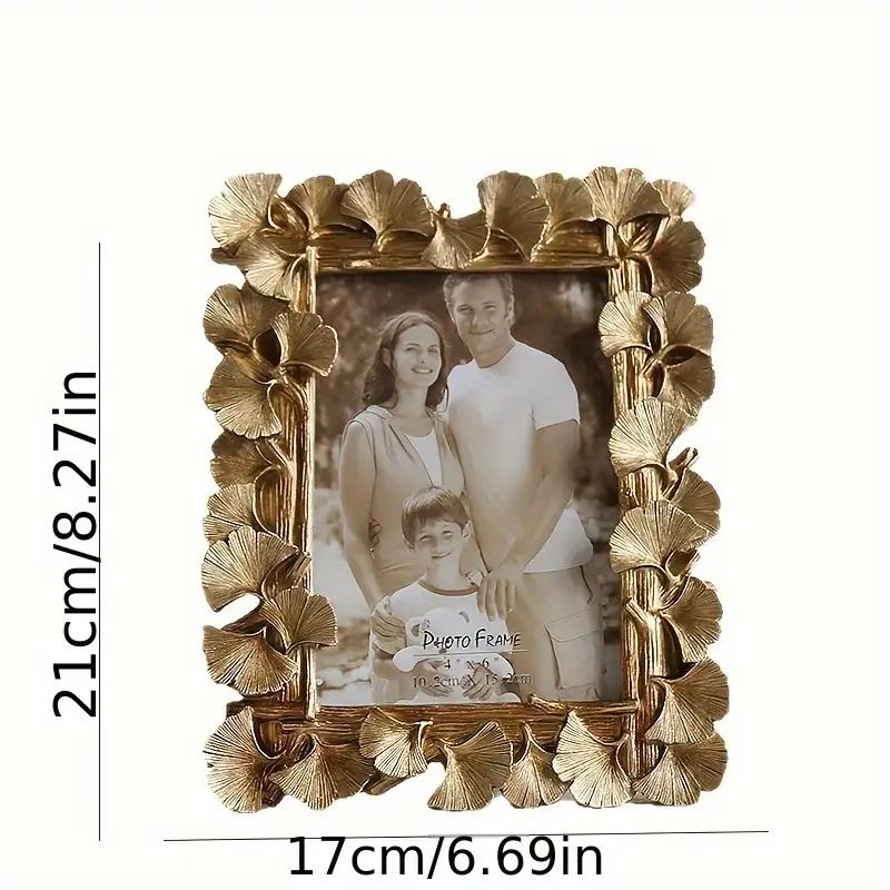 Creative Retro Gold Picture Frame with American Ginkgo Leaves Suitable for Decorative Painting 4-Inch 6-Inch Picture Frame