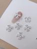 10pz Charms Unghie Fiocco Oro Argento Lega 3D Decorazioni DIY per Unghie