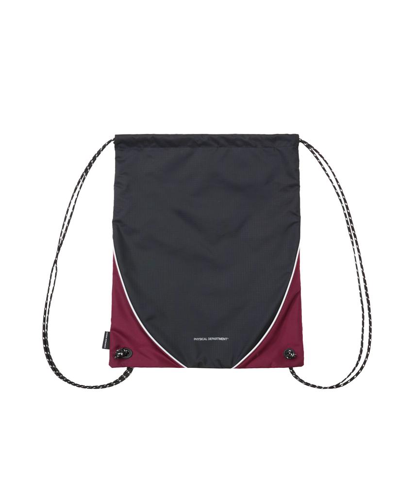 Phyps Motorcycle Nylon Color Block Drawstring Bag Black