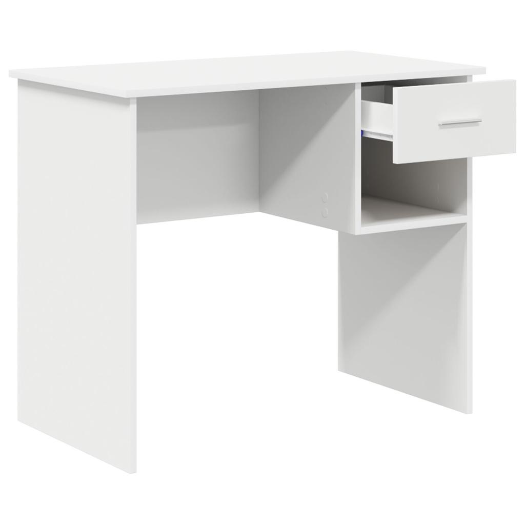 Minimalist White Computer Desk with Drawer Storage Compartments, Suitable for Living Rooms and Studies, Dimensions 90x49.5x75 Cm