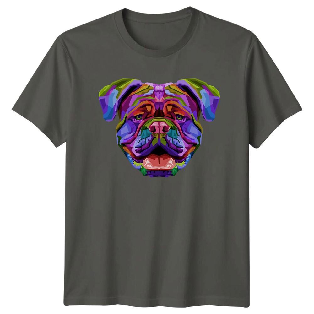 Colorful Bulldog Dogs Animals Unisexs TShirt Unisexs Tee Graphic Unisex Top