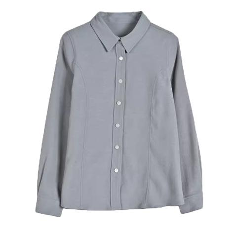Word-of-mouth explosion 1116 autumn and winter polished fine velvet, solid color loose and thin long-sleeved shirt women can stack in autumn and