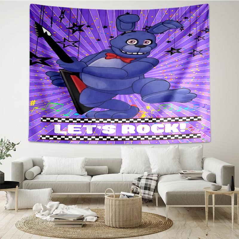 Freddy Print Tapestry, Backdrop, Easy Setup, Ideal for Bedroom, Office & Living Room, with Aesthetic Wall Hanging Decor.