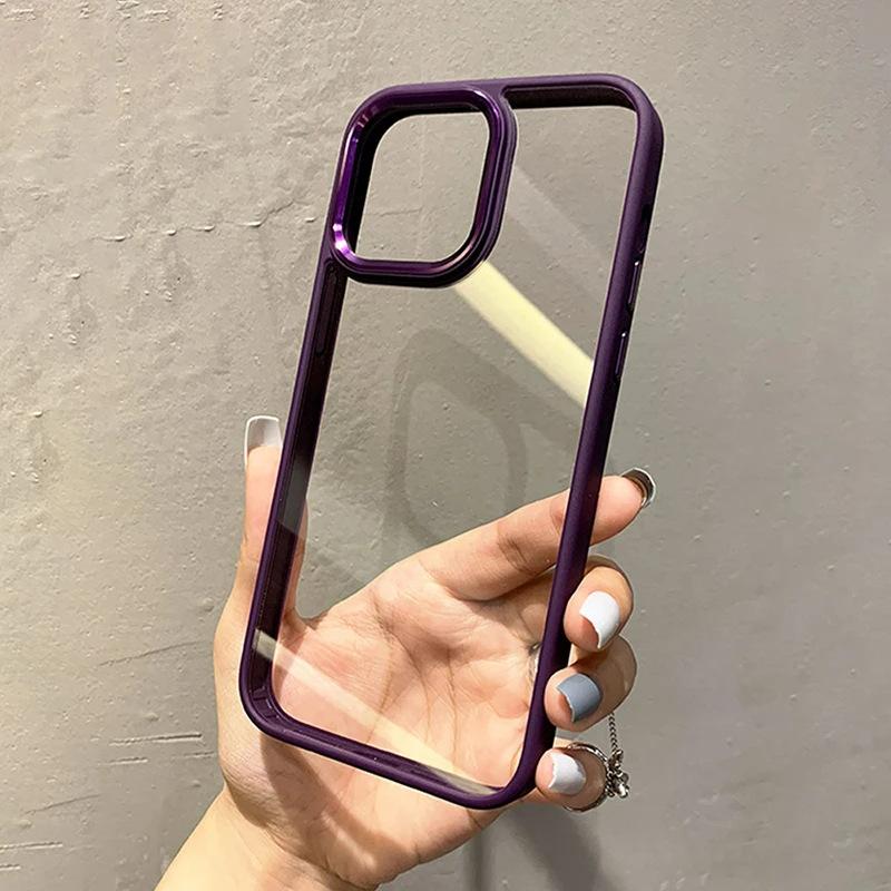 

Темно-фиолетовый чехол для телефона iPhone14promax подходит для iPhone 13 Минималистичный 12 Прозрачный чехол с защитой от падений iPhone 11 6.1 inch