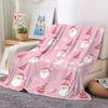 1 double-sided flannel pink Santa Claus pattern printed blanket suitable for sofas, air-conditioned rooms, and camping use