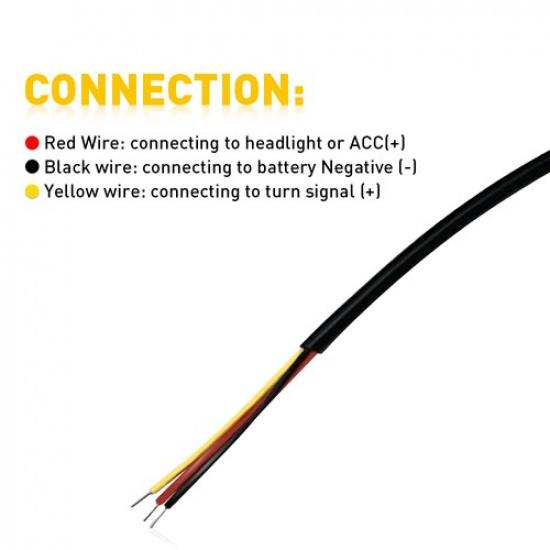 2X 60Cm Amber Turn Signal White Car DRL Daytime Running LED Strip Light Flexible