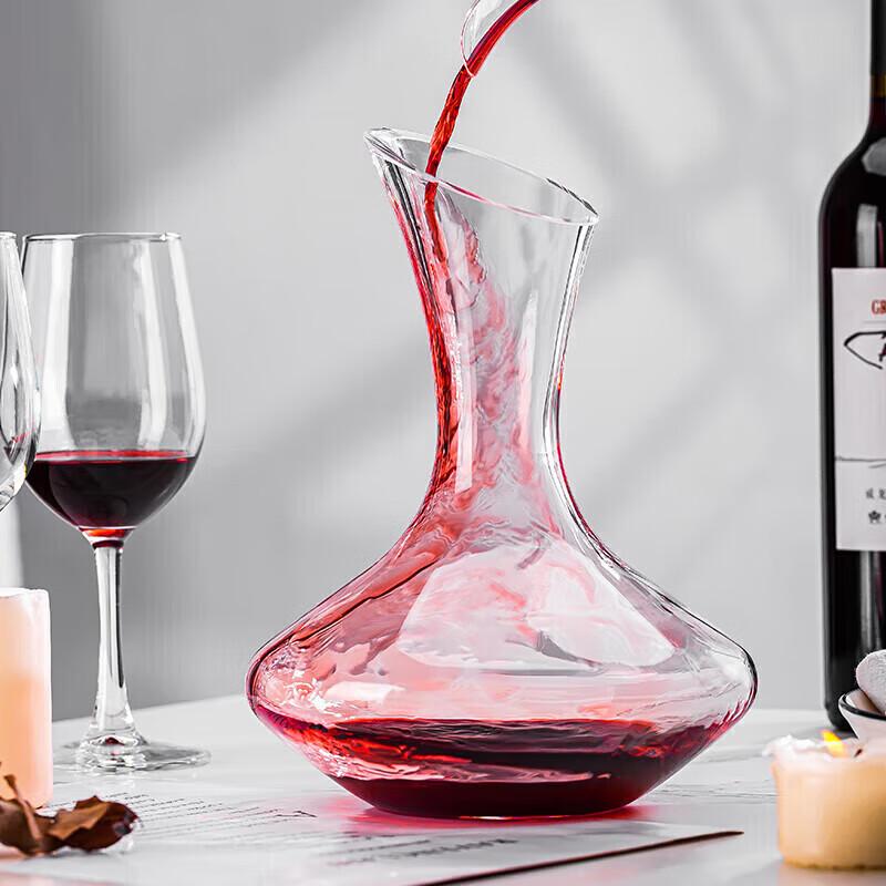 QINGPINGGUO Wine Glass Set Gift Box, 350ml Six Glasses + Decanter + Bottle Opener + Cup Holder, Stemware, Housewarming Gift