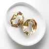 Vintage Minimalist Irregular Round Drop Earrings for Women Geometric Chunky Metal Circle Dangle Fashion Punk Statement Jewelry