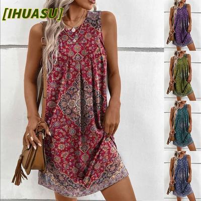 Fashion Summer Spring Sleeveless O-Neck Casual Dresses