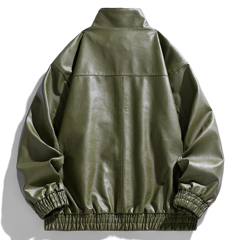 Men's Jacket New Work Jacket Men's Handsome Men's Spring and Autumn Casual Leather Jacket Top