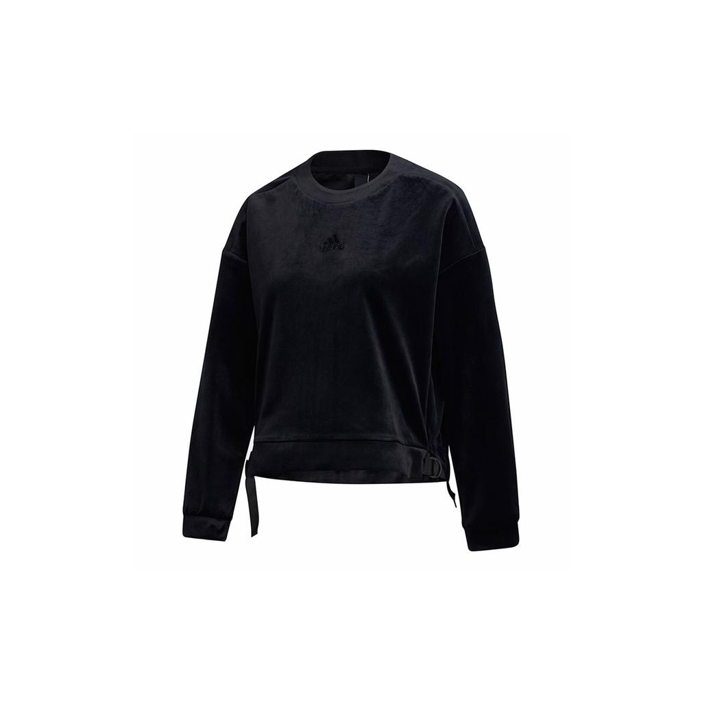 adidas Stile Felpa Pullover in Velluto Donna Felpe Nero GM1461