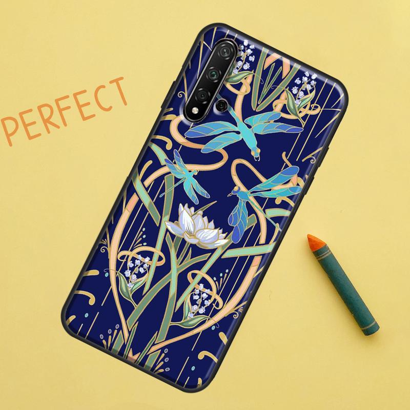 Dragonfly Pattern Case For Huawei Nova Y90 Y70 Y61 Y60 9 10 SE Nova 5T 11i 8i 7i 3i P20 P40 P30 Lite P60 Pro