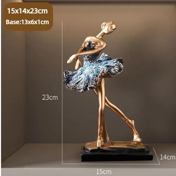 Elegant Resin Ballet Girl Figurine – Abstract Dance Art Home Decoration