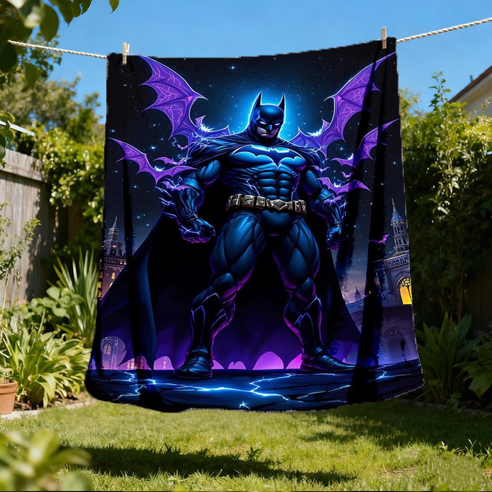 

1pc Batman Outdoor Flannel Throw Blanket Soft, Lightweight & Warm for Sofa, Office 80x120cm