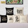 Short Plush Material Pillowcasedream Believe Achieve Letters Printed Quality Cozy Cushion Cover Home Decorative Pillows Square