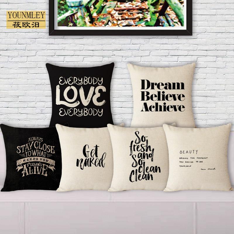 Short Plush Material Pillowcasedream Believe Achieve Letters Printed Quality Cozy Cushion Cover Home Decorative Pillows Square