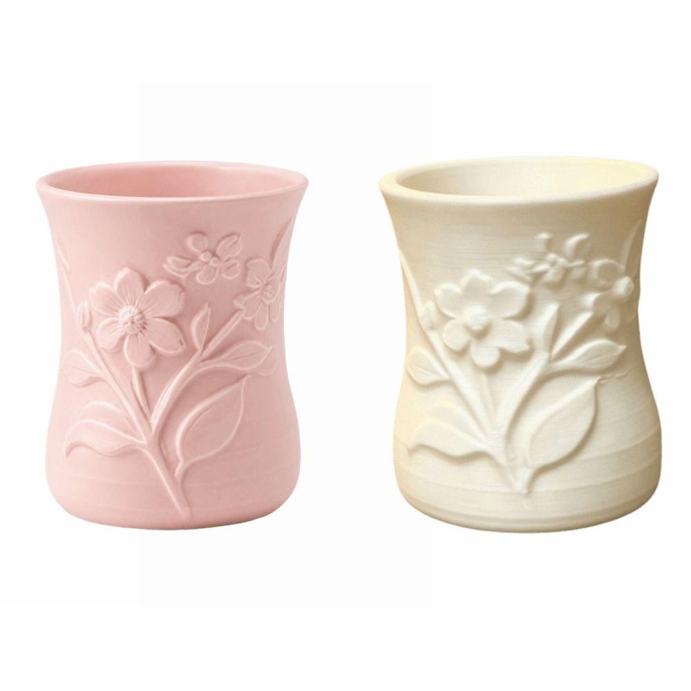3D Printed Flower Vase Raised Patterns Pen Holder Cosmetics Storage Rack Living Room Decor