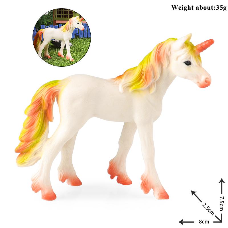 Oenux New Mythical Elf Pegasus Fairy Tale Fly Horse Kids Toy Action Figures Animal Model Cute Girl Birthday Gift Cake Toppers