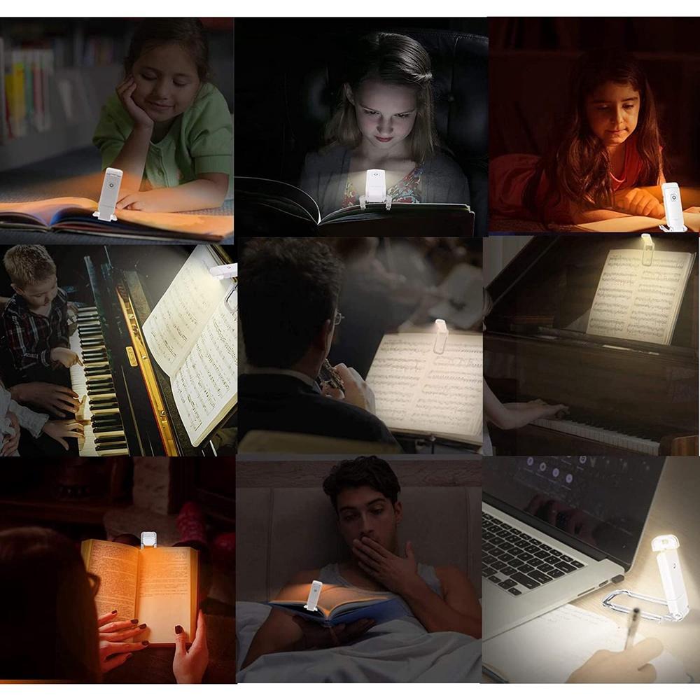 Mini-Licht, Lese-Clip-Licht, LED, kleines Nachtlicht, USB-Aufladung, einstellbare Helligkeit, Augenschutz, tragbare intelligente Buchlampe