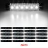 20x White Side 6LED Marker Lights Clearance Blinker Lamp Waterproof Truck 12V