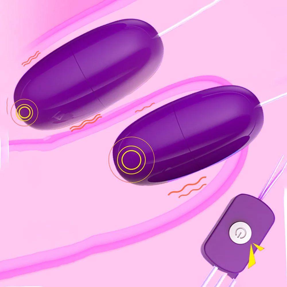 Double Vibrator Speed Jump Eggs Vibrating Clitoris Stimulator USB Adult Product Sex Toys For Women Female Masturbation