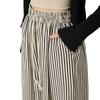 Women's Petite High Waist Black & White Striped Wide Leg Pants - Summer Casual Straight Leg