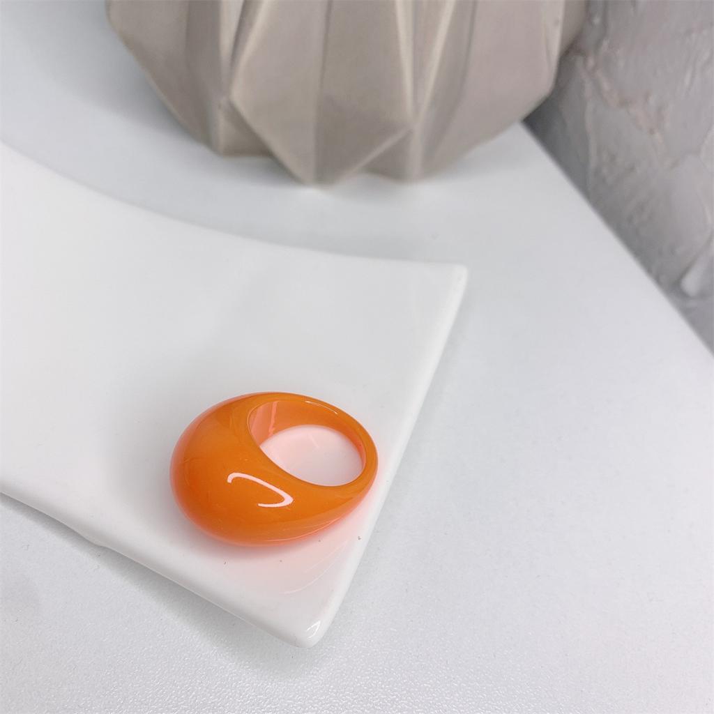Retro  Cool Colorful Clear Resin Oval Rings Charm Acrylic Water Droplets Shape for Women Girls Travel Summer Popular Jewelry