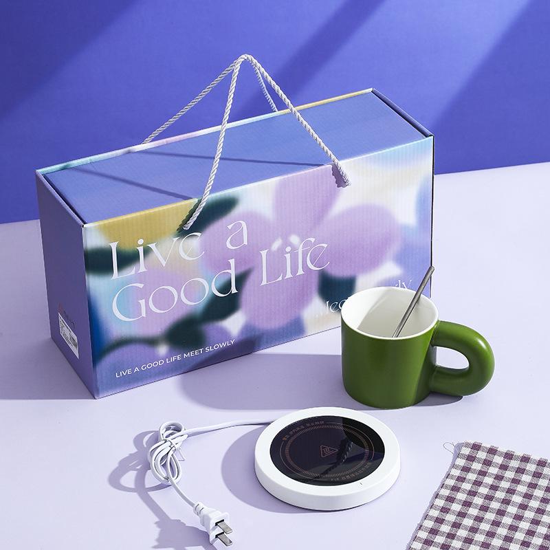 Life In Good Life Keramiktasse mit konstanter Temperatur Hochwertiges Geschenkset Farbglasur INS Becher Festival-Event Souvenir